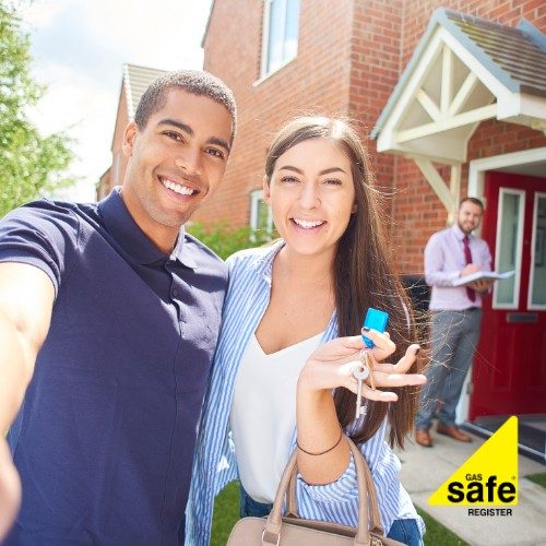 Tenants receiving keys after property passes landlord gas safety certificate inspection