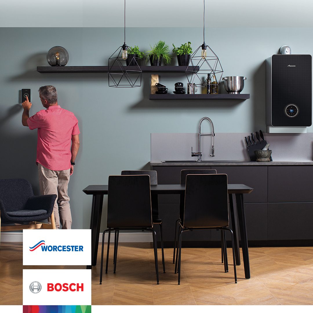 Modern home heating system with Worcester Bosch boiler installed in Lancashire